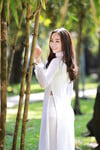 Em mẫu ruột nude cùng bộ trang phục áo dài